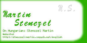 martin stenczel business card